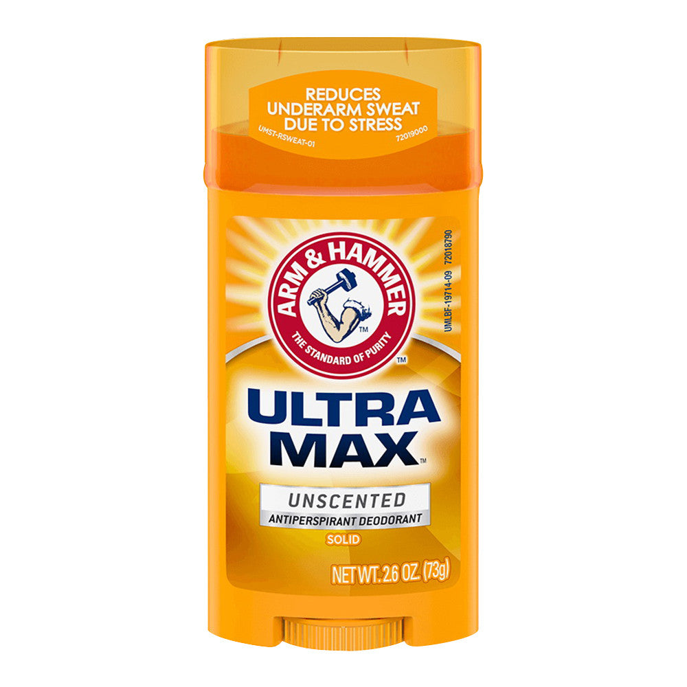 Arm & Hammer Ultramax Antiperspirant And Deodorant Invisible Solid, Unscented, 2.6 Oz